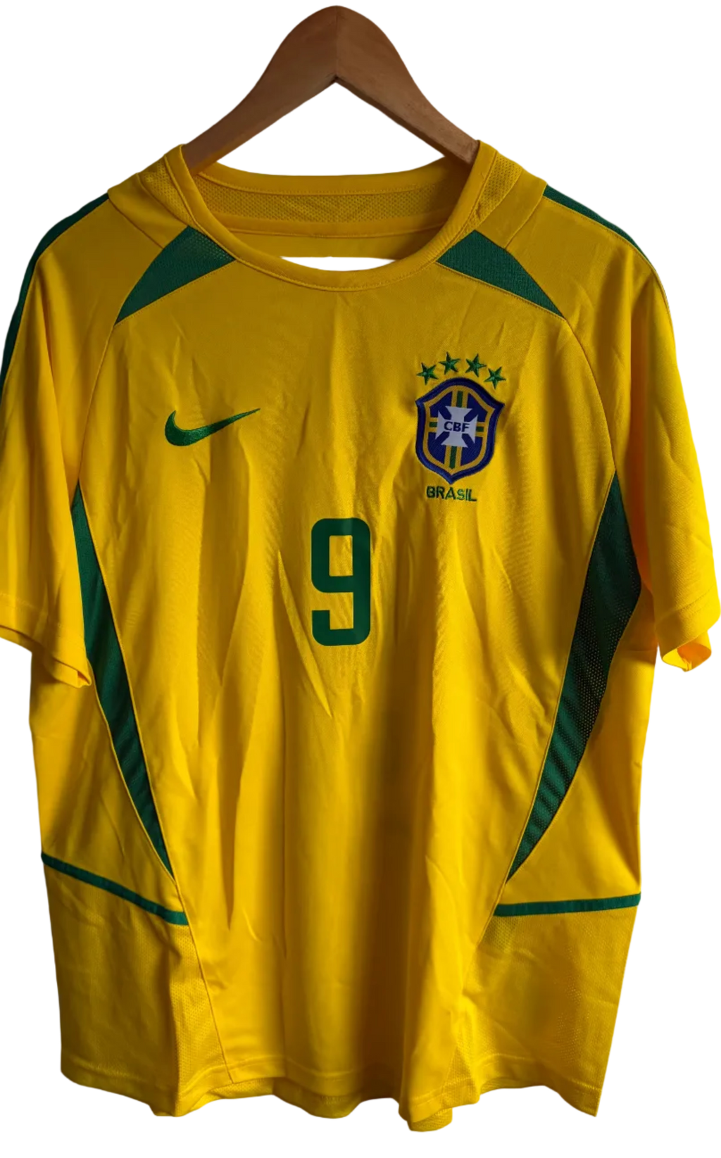 Brazil 2002 Home Shirt – Ronaldo #9 – XL