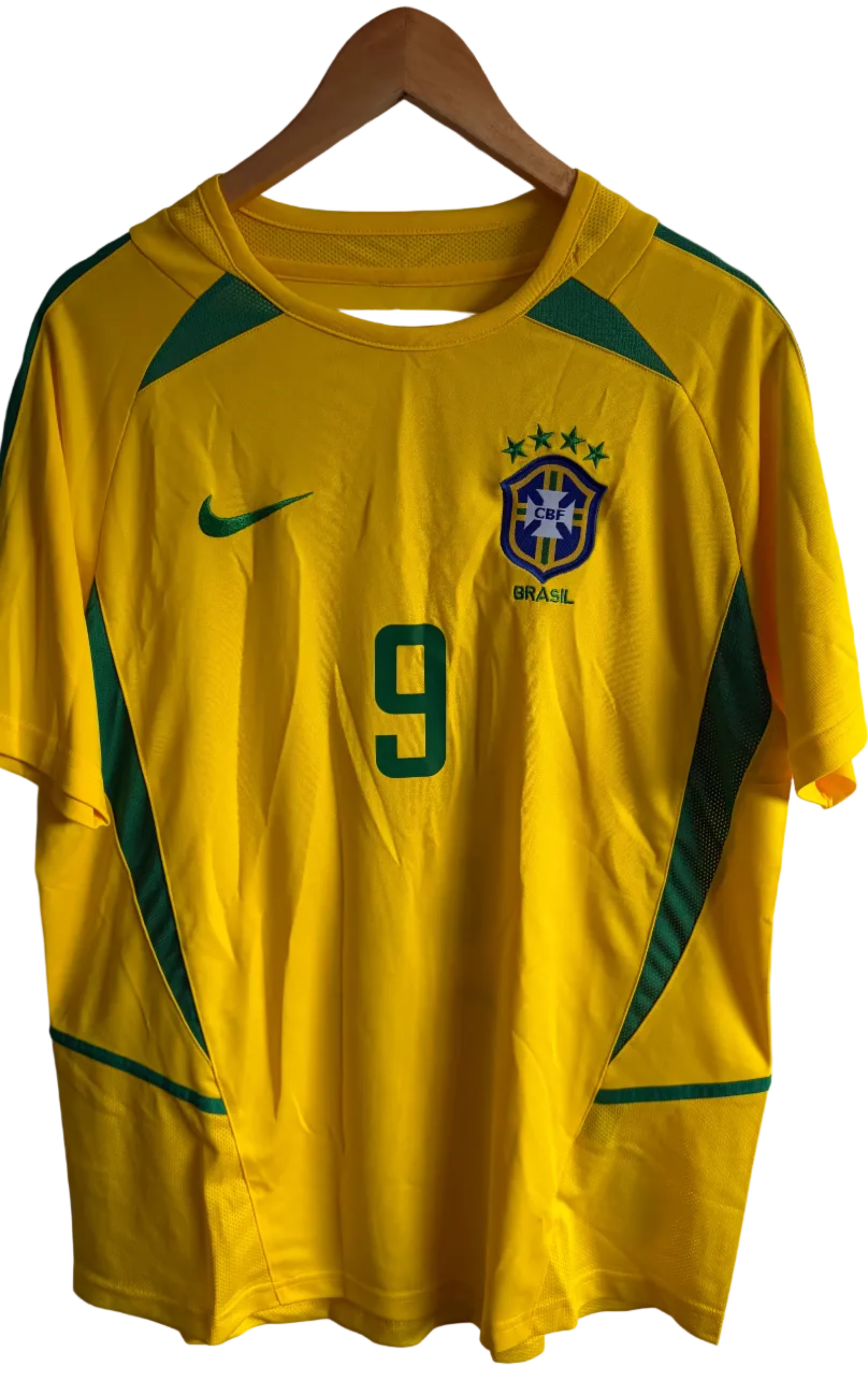 Brazil 2002 Home Shirt – Ronaldo #9 – XL